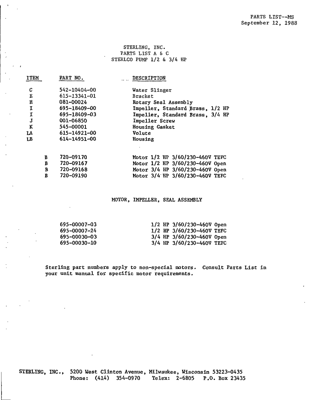 Sterling S-8310 manual 