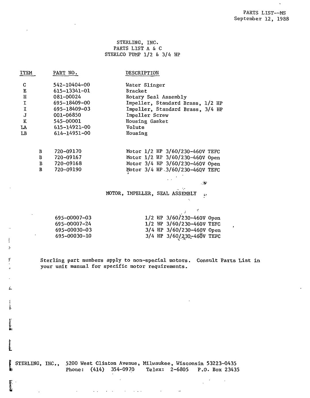 Sterling S8332, S-8312, S8322 manual 