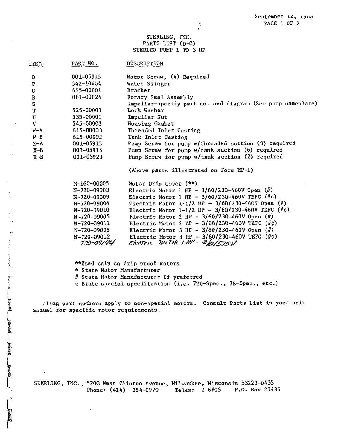 Sterling S-8612 manual 