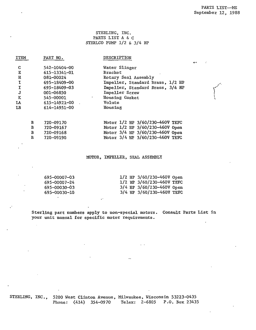 Sterling S-8612 manual 