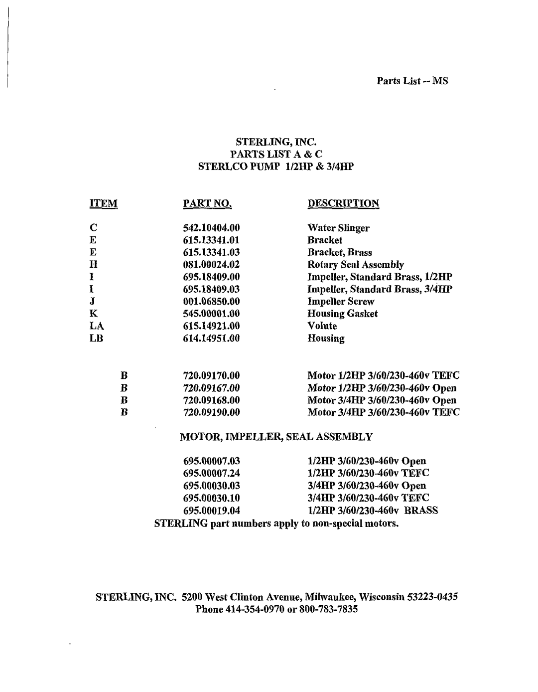 Sterling S-8613 manual 