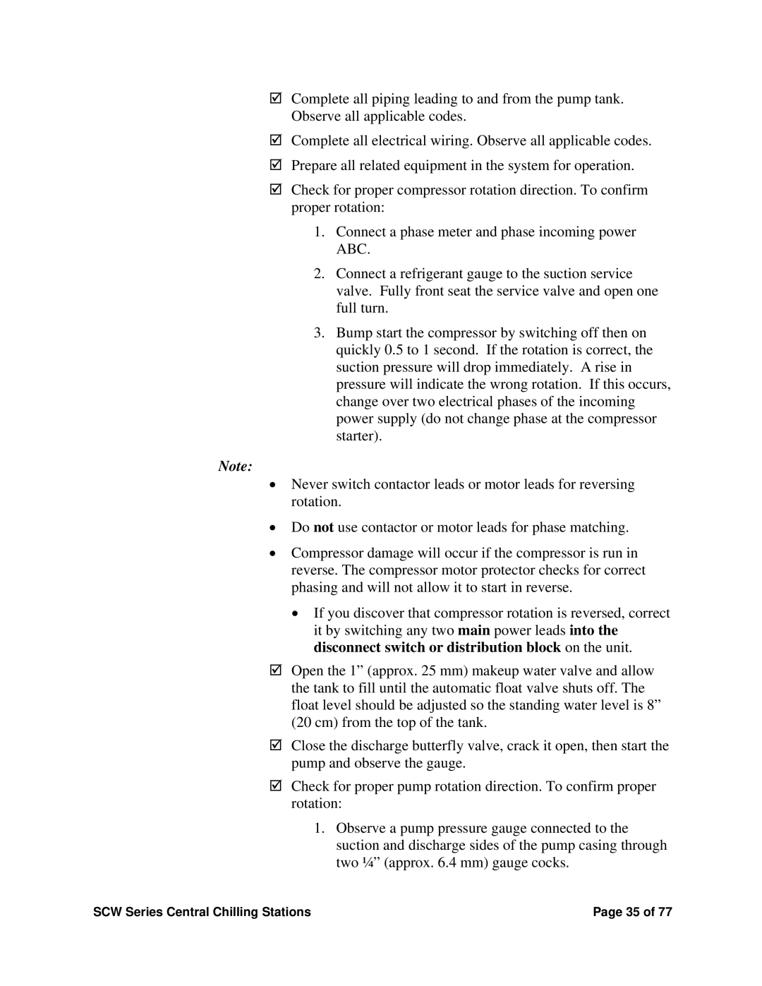 Sterling installation manual SCW Series Central Chilling Stations 