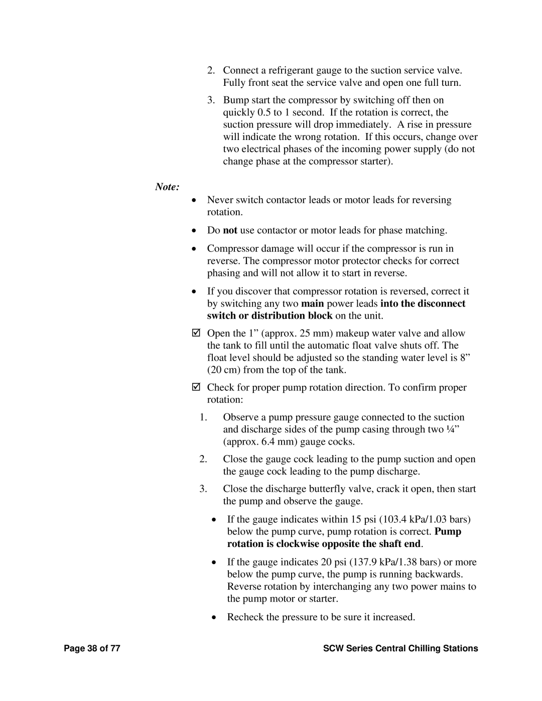 Sterling installation manual SCW Series Central Chilling Stations 