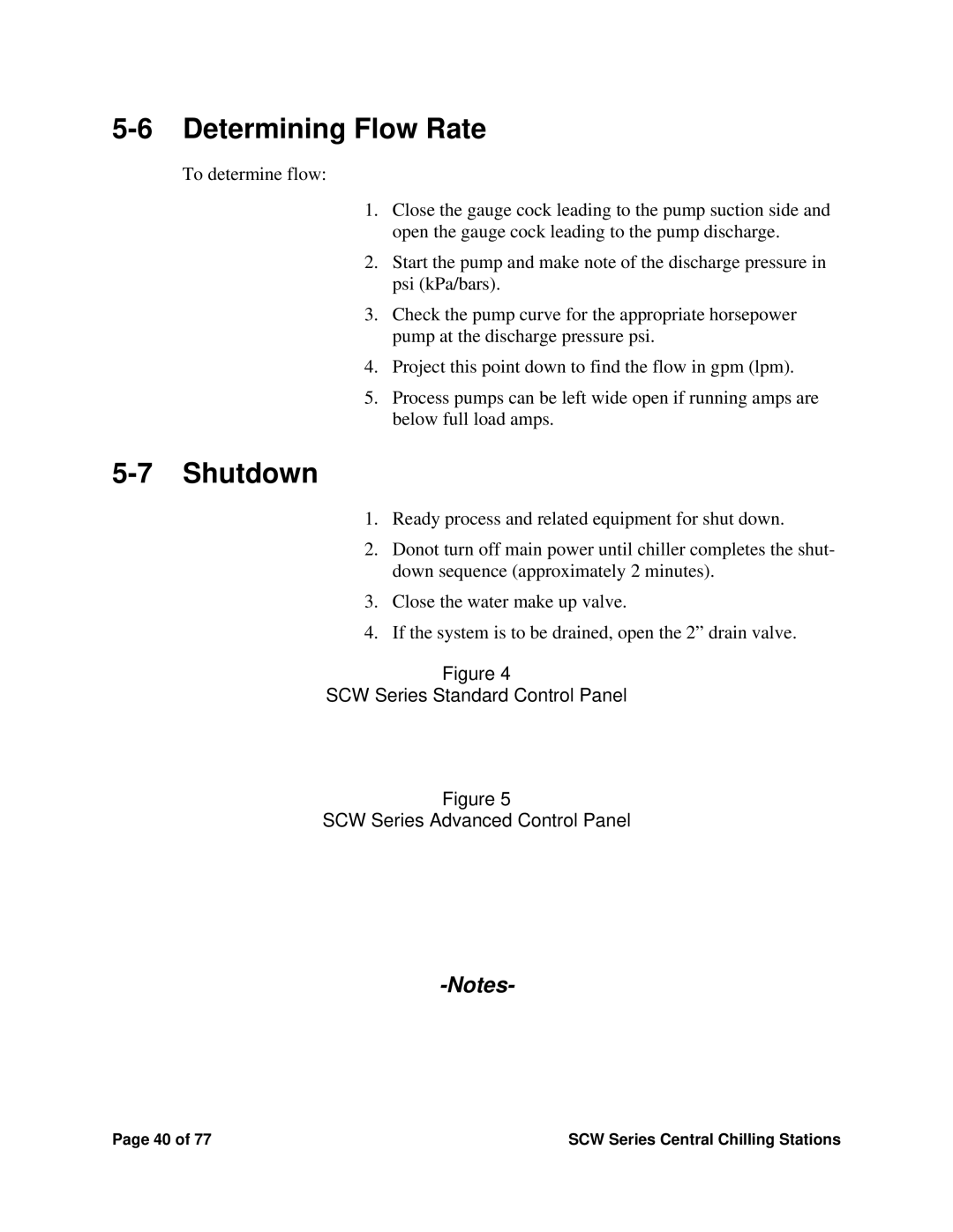 Sterling SCW Series installation manual Determining Flow Rate, Shutdown 