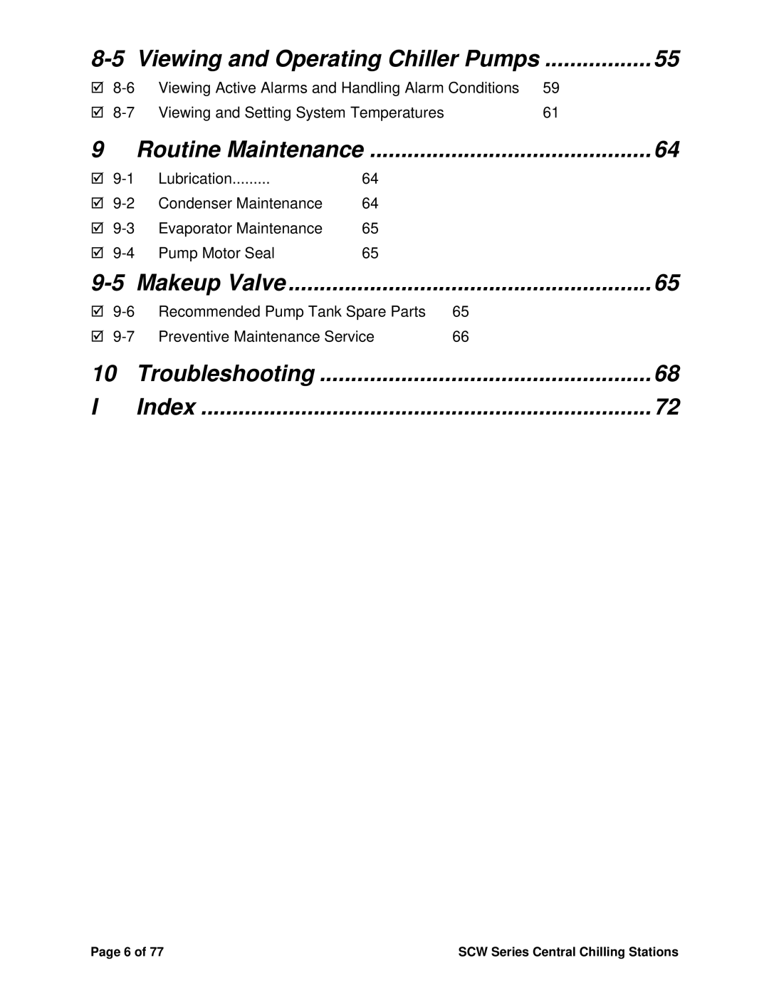 Sterling SCW Series installation manual Viewing and Operating Chiller Pumps 