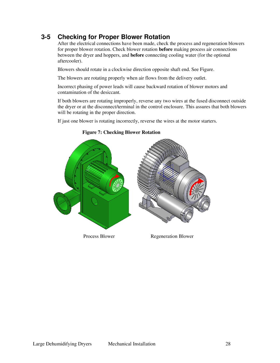 Sterling SDA AP-1 specifications Checking for Proper Blower Rotation, Checking Blower Rotation 