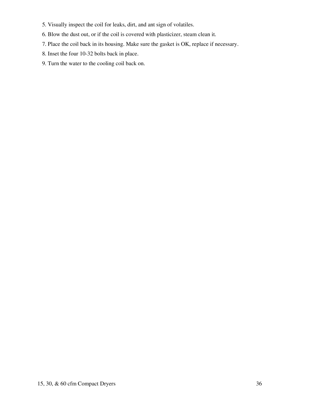 Sterling SDA Series 25-100 15 cfm, 60 cfm, 30 cfm specifications 