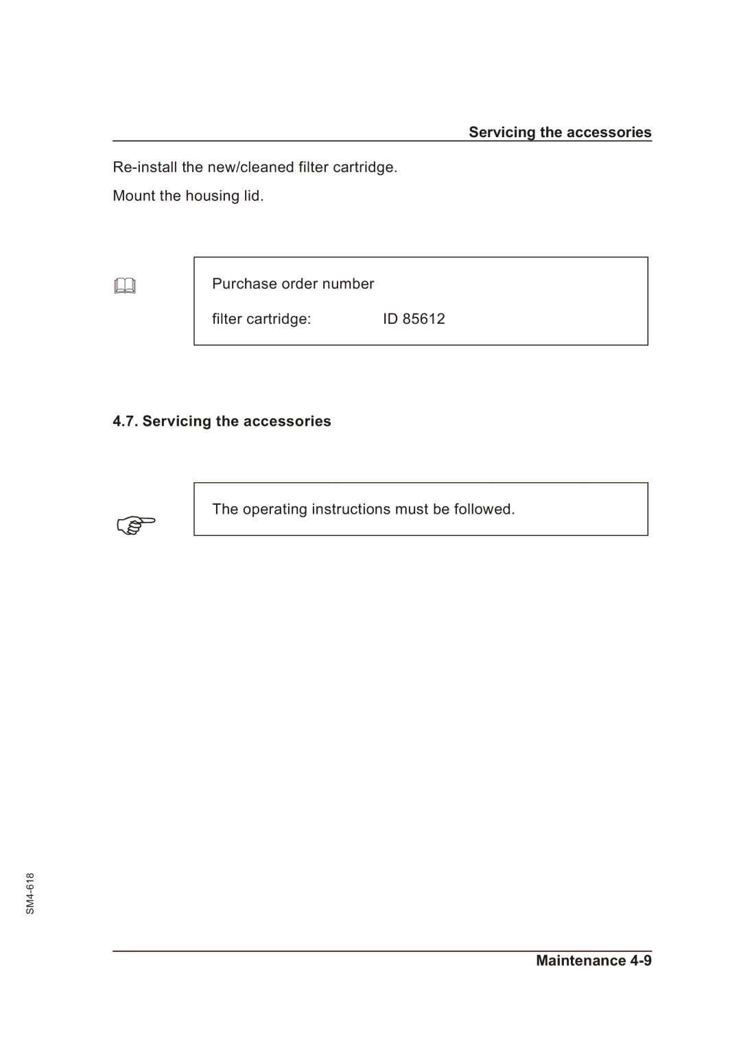 Sterling SGFE operating instructions Servicing the accessories 