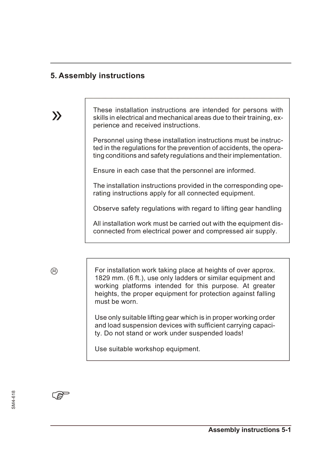 Sterling SGFE operating instructions Assembly instructions 