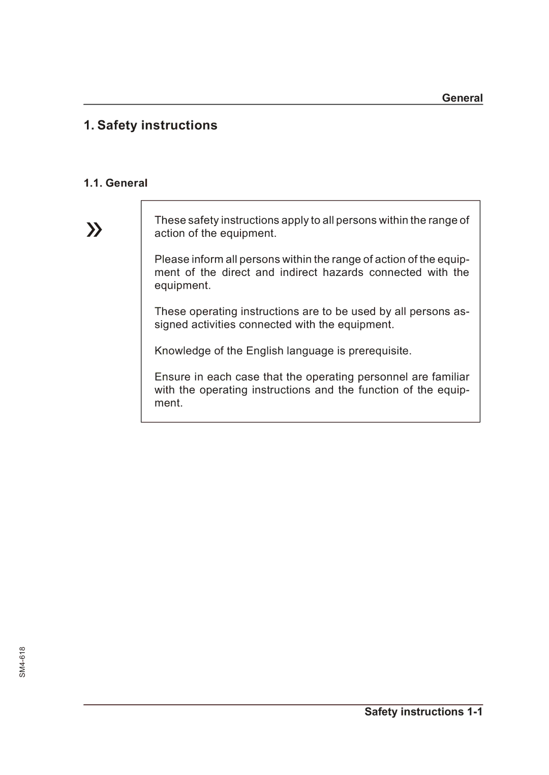 Sterling SGFE operating instructions Safety instructions, General 