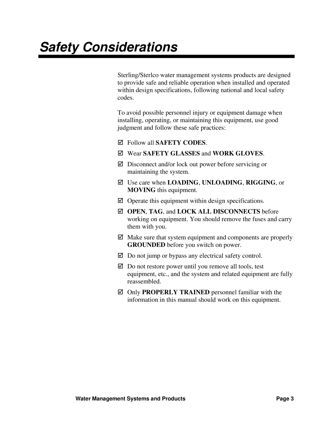 Sterling SGM-250A manual Safety Considerations, Wear Safety Glasses and Work Gloves 