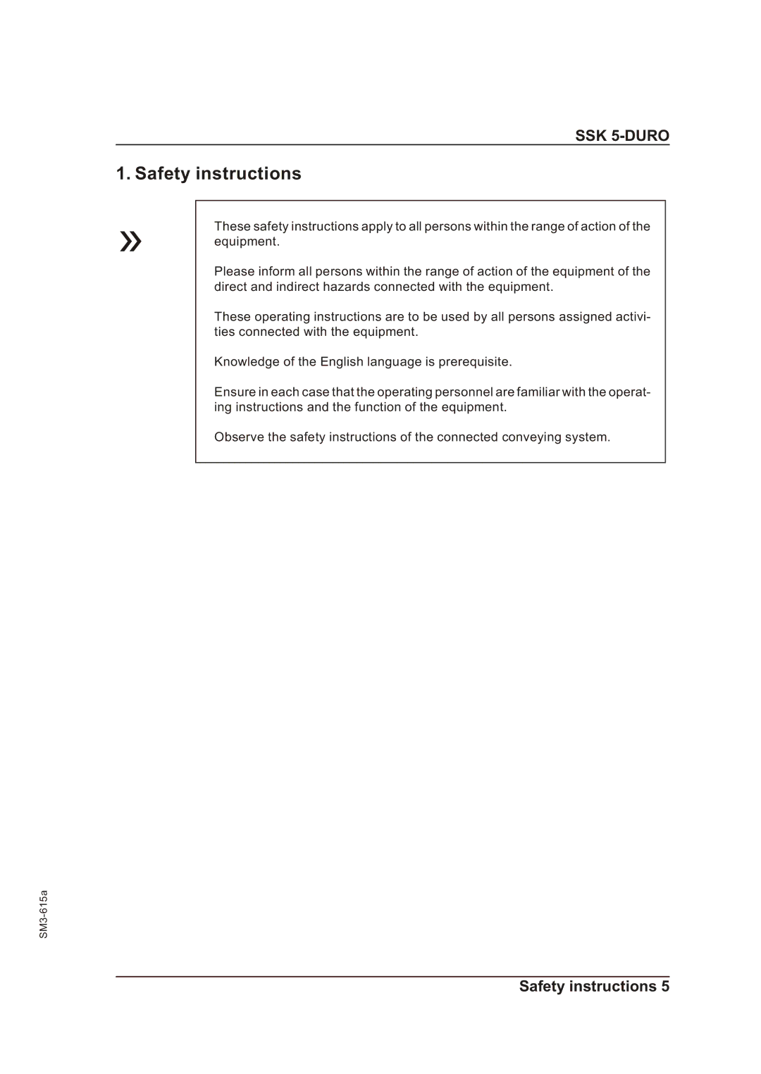 Sterling SM3-615a operating instructions Safety instructions 