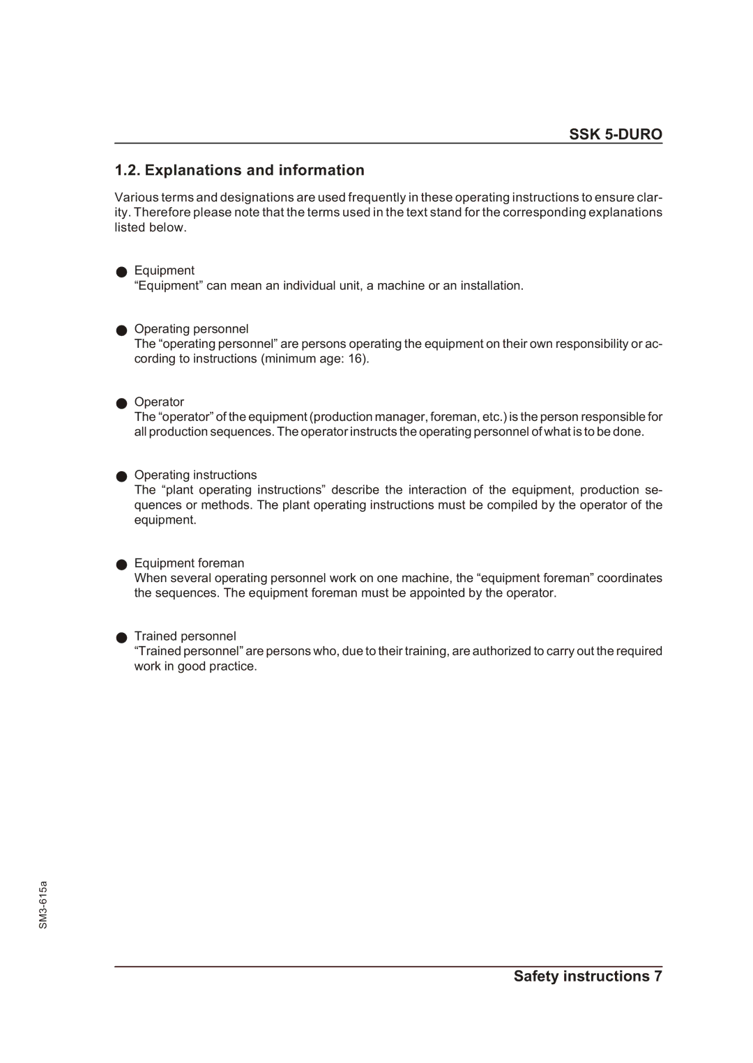 Sterling SM3-615a operating instructions Explanations and information 