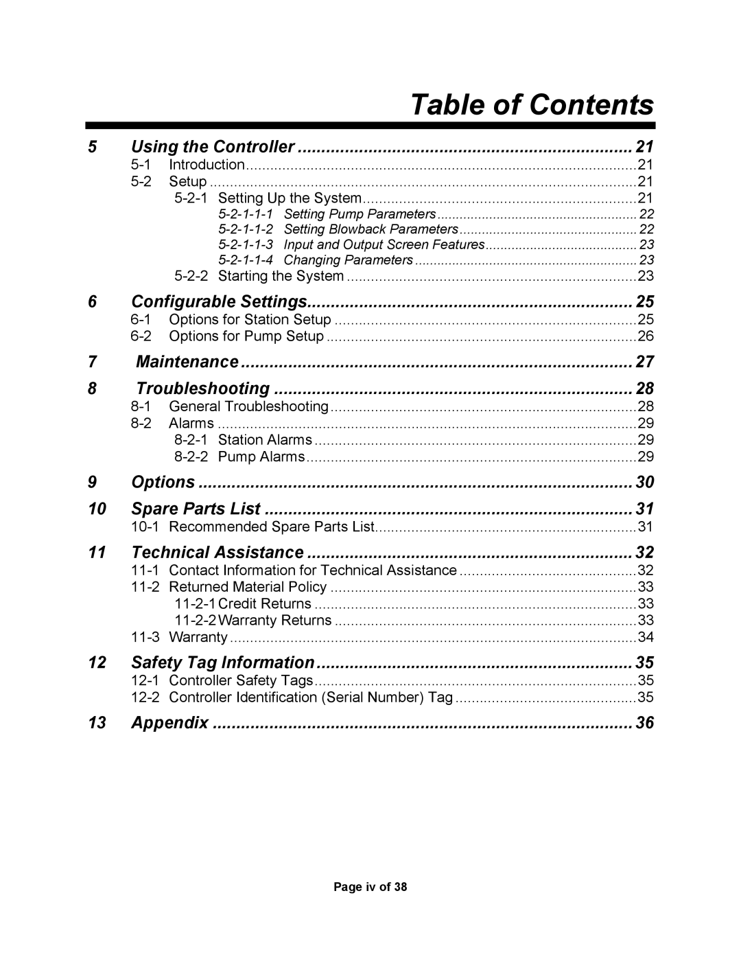 Sterling SSC1-5Q service manual Configurable Settings 