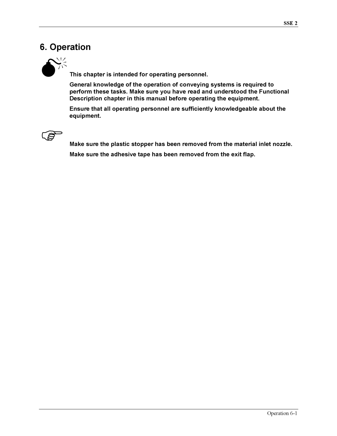 Sterling SSE-2 manual Operation 