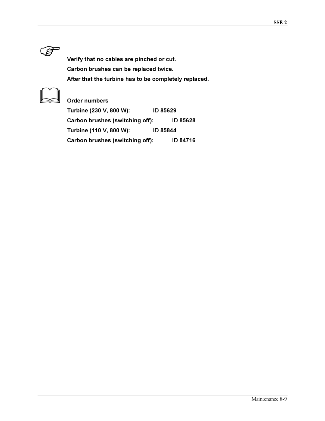 Sterling SSE-2 manual Sse 