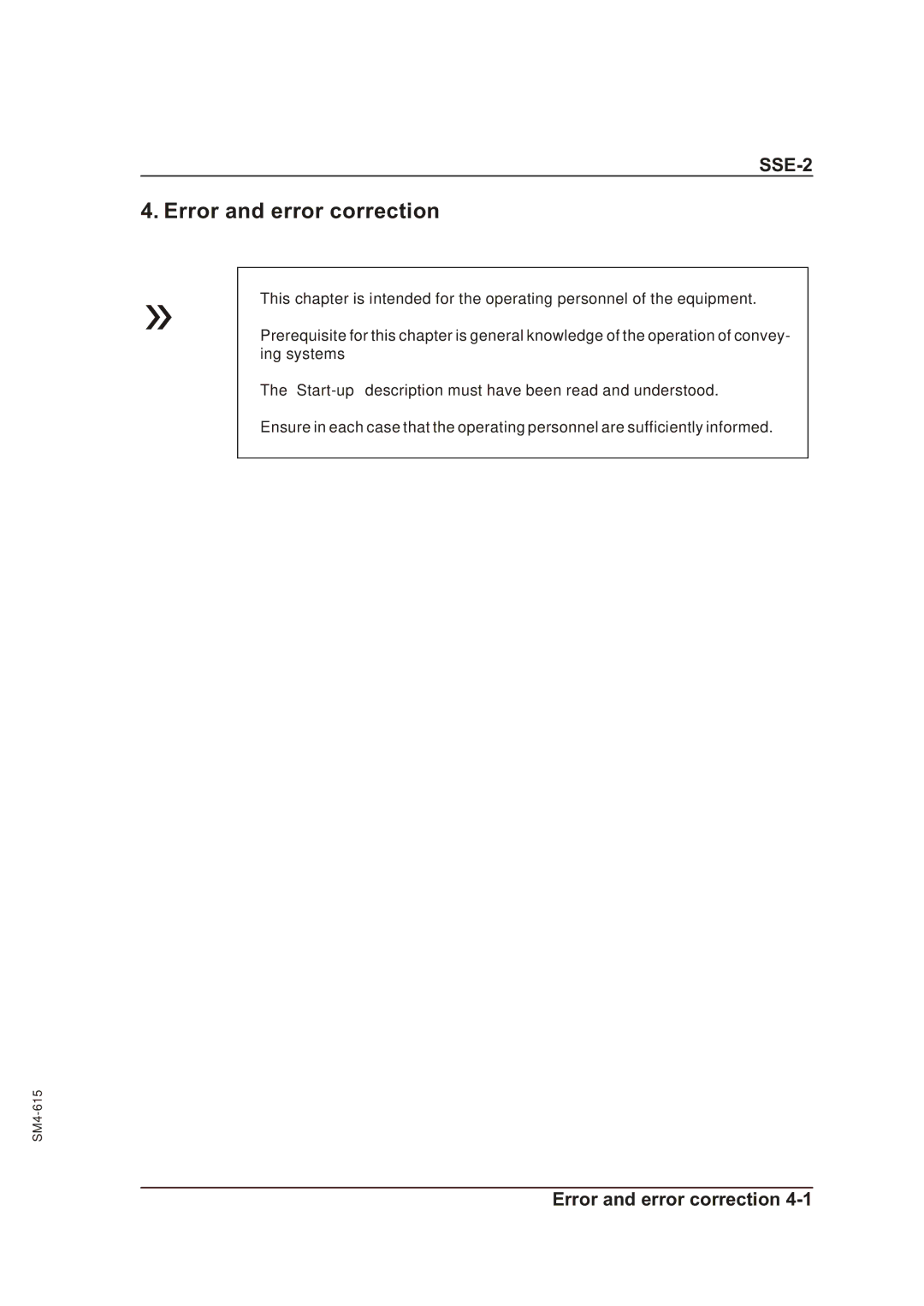 Sterling SSE-2 operating instructions Error and error correction 