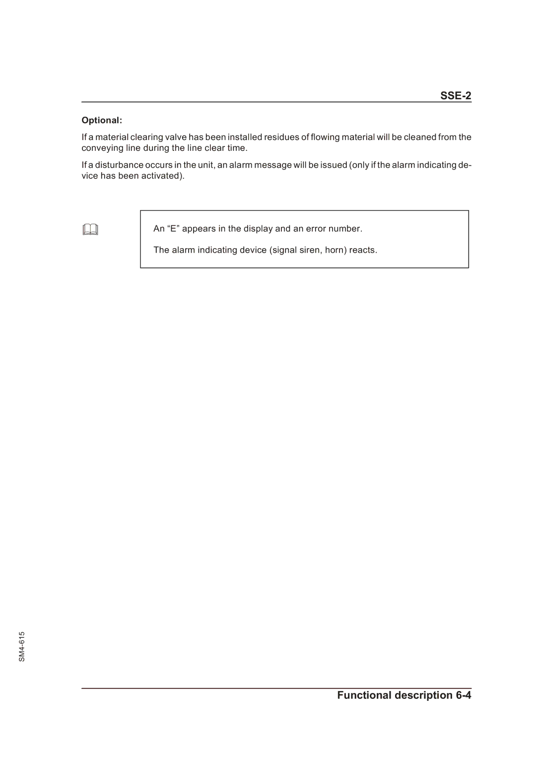 Sterling SSE-2 operating instructions Optional 