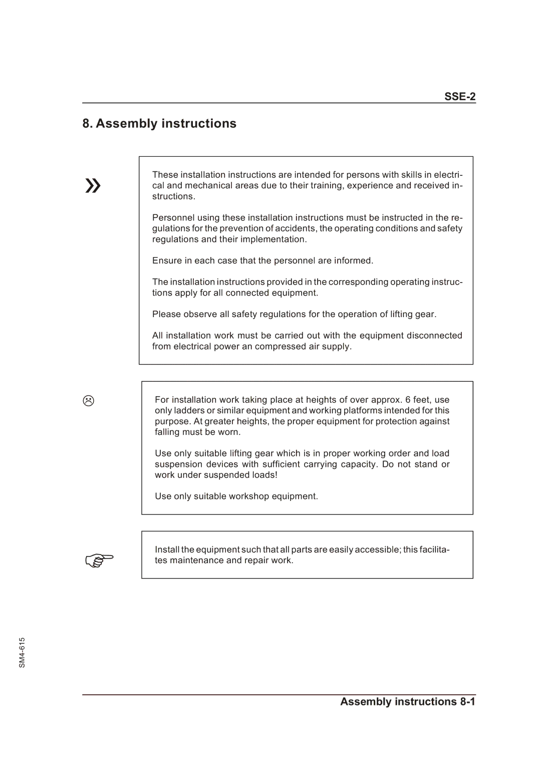 Sterling SSE-2 operating instructions Assembly instructions 