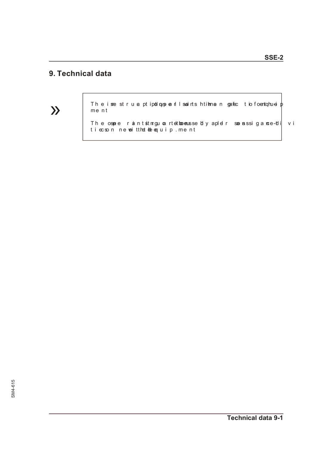 Sterling SSE-2 operating instructions Technical data 