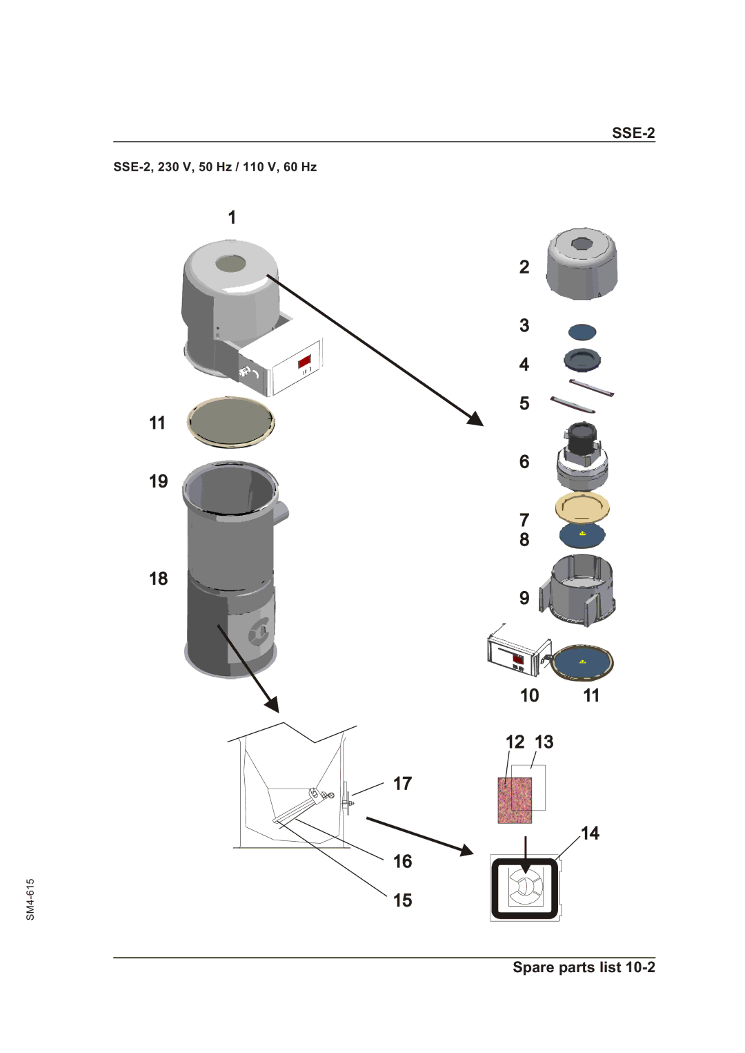 Sterling operating instructions SSE-2, 230 V, 50 Hz / 110 V, 60 Hz 