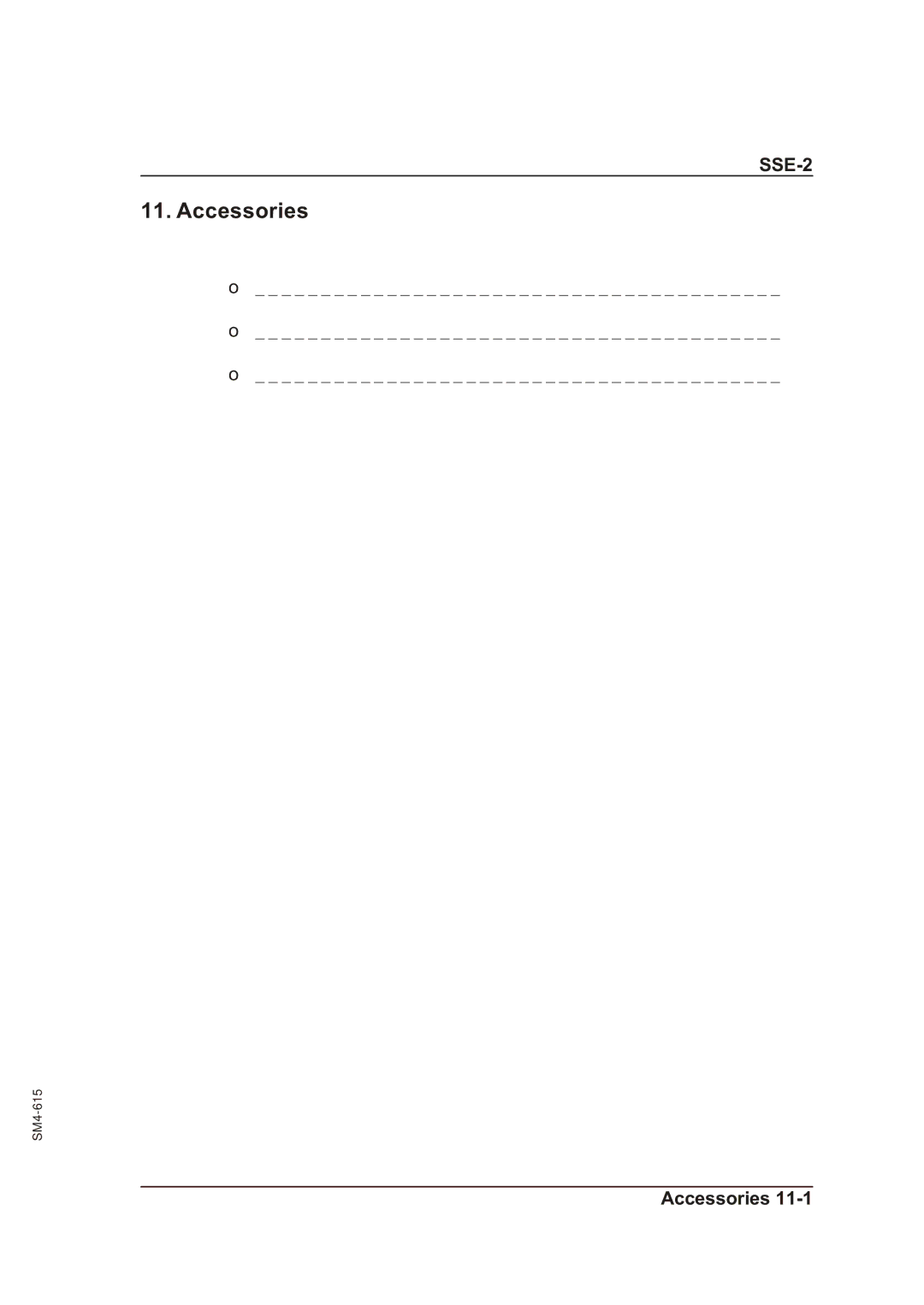 Sterling SSE-2 operating instructions Accessories 