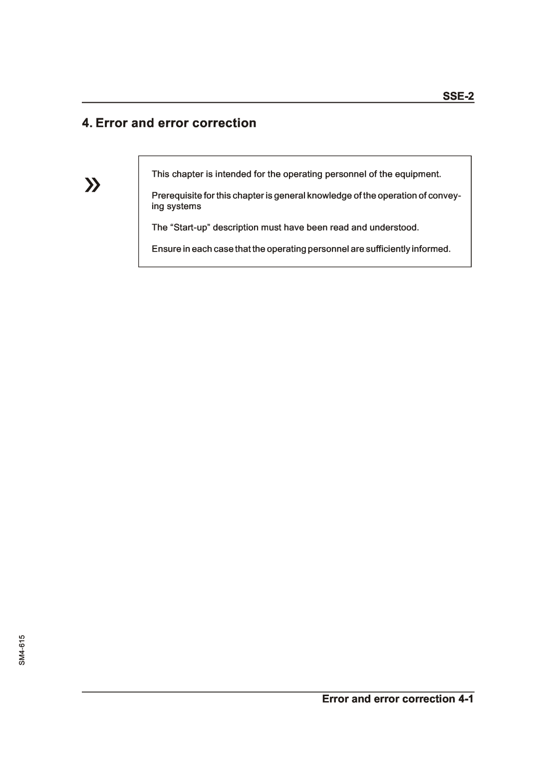 Sterling SSE-2 operating instructions Error and error correction 