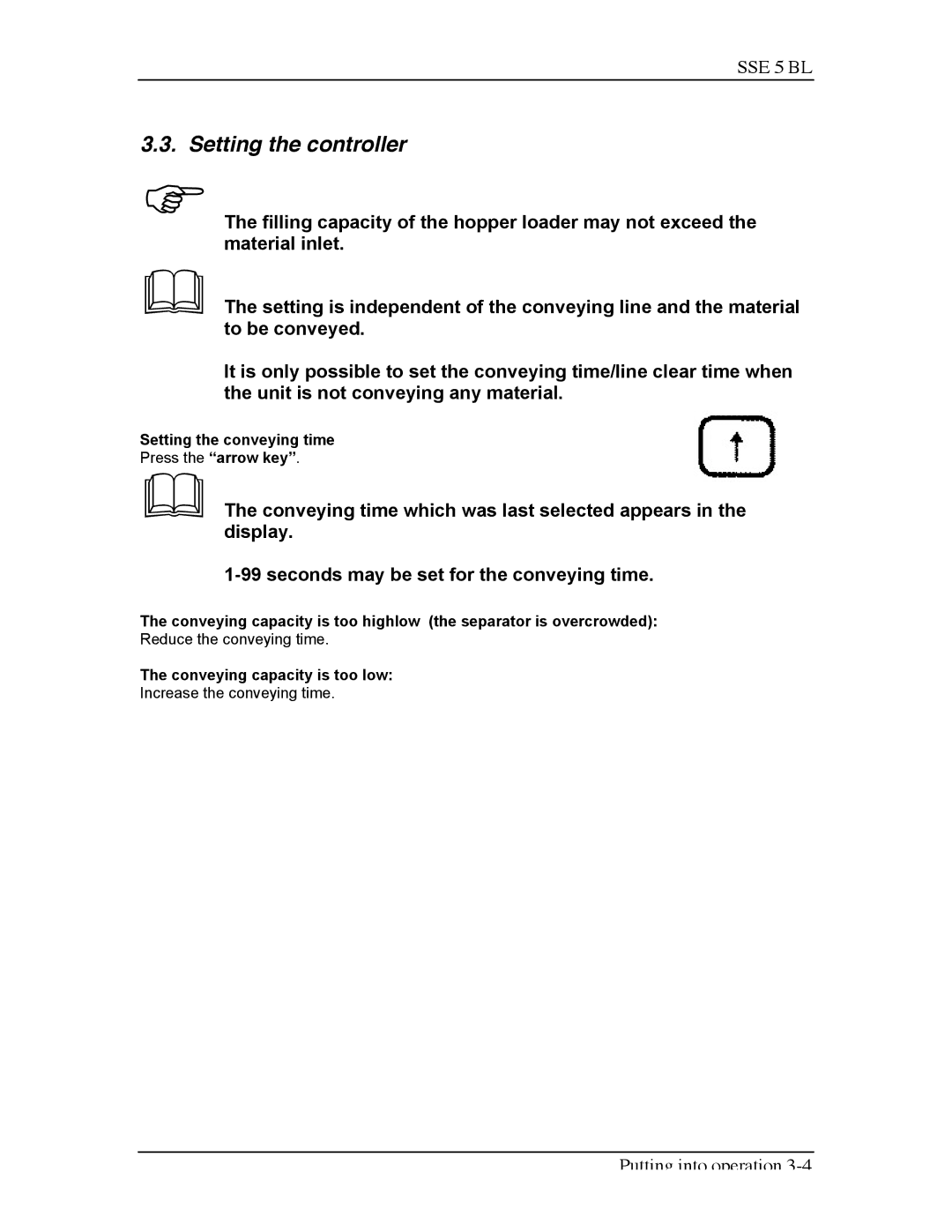 Sterling SSE-5 BL operating instructions Setting the controller 