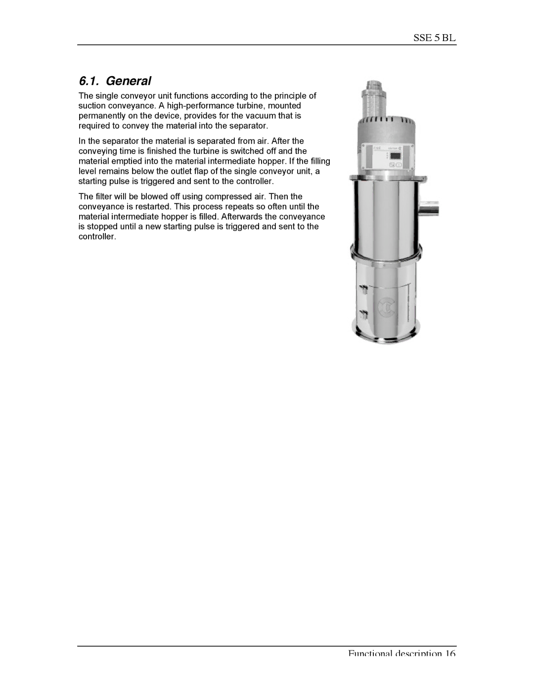 Sterling SSE-5 BL operating instructions General 