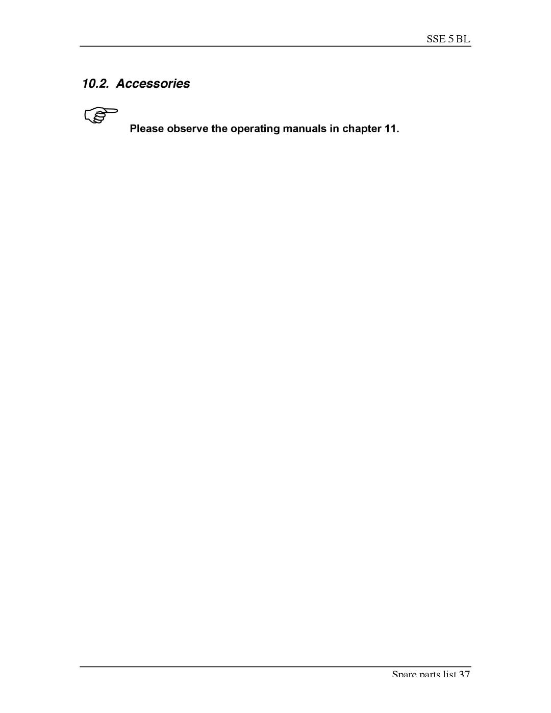 Sterling SSE-5 BL operating instructions Accessories 