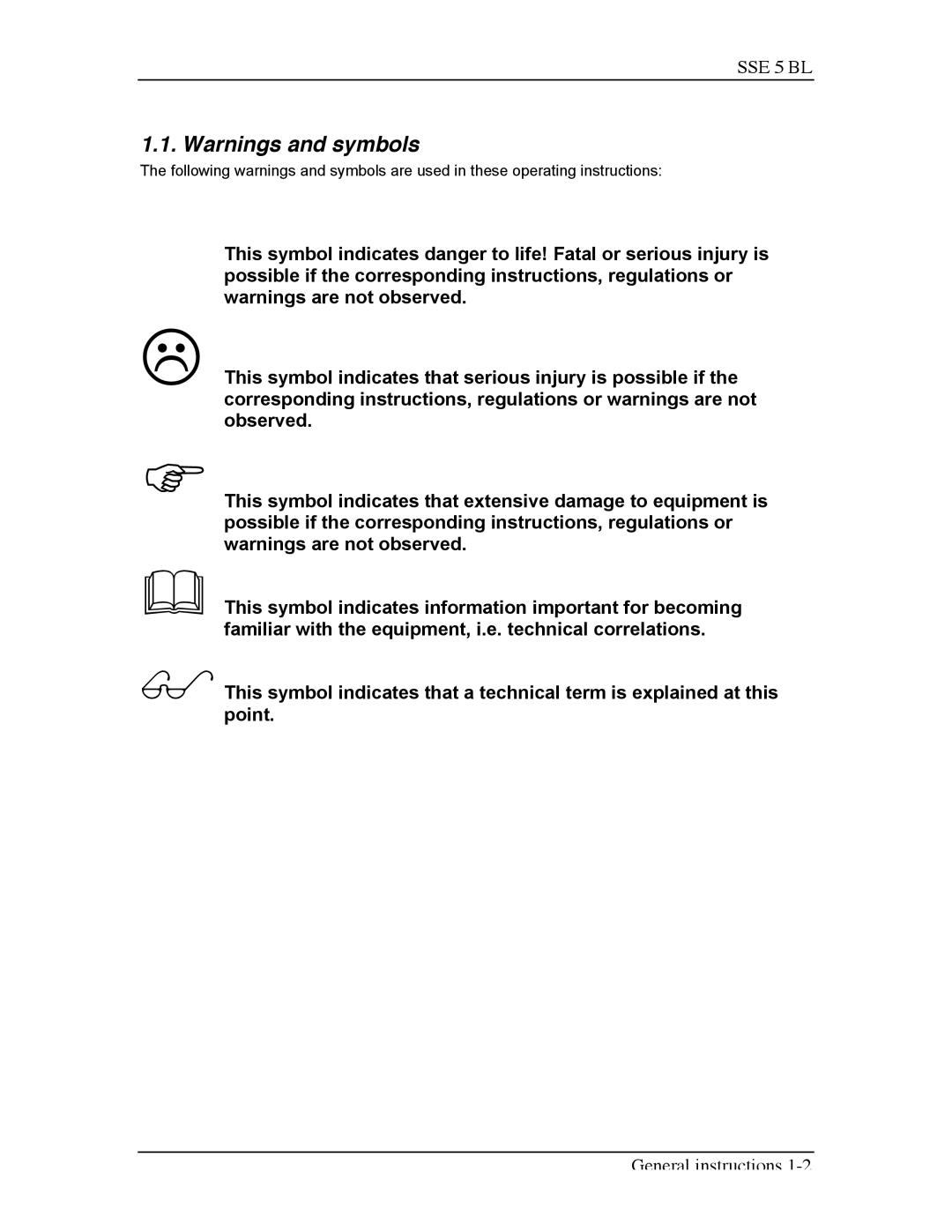 Sterling SSE-5 BL operating instructions SSE 5 BL 