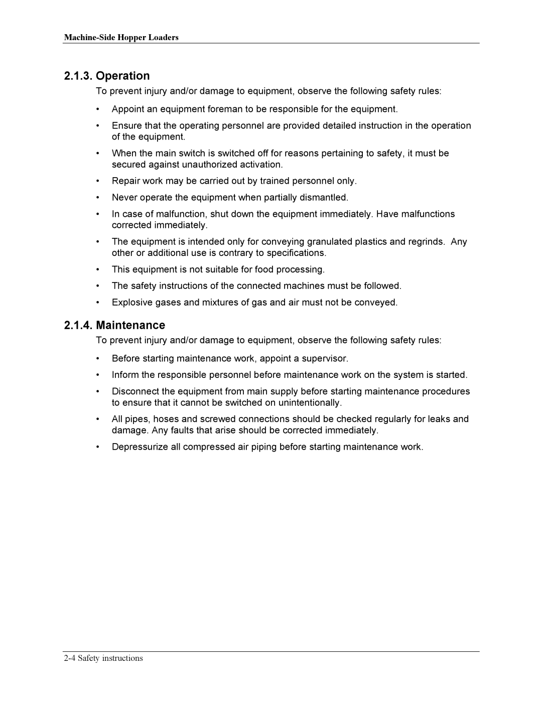 Sterling sse manual Operation, Maintenance 