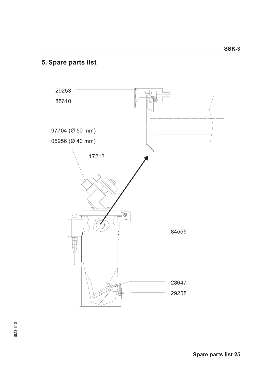 Sterling SSk-3 operating instructions Spare parts list 