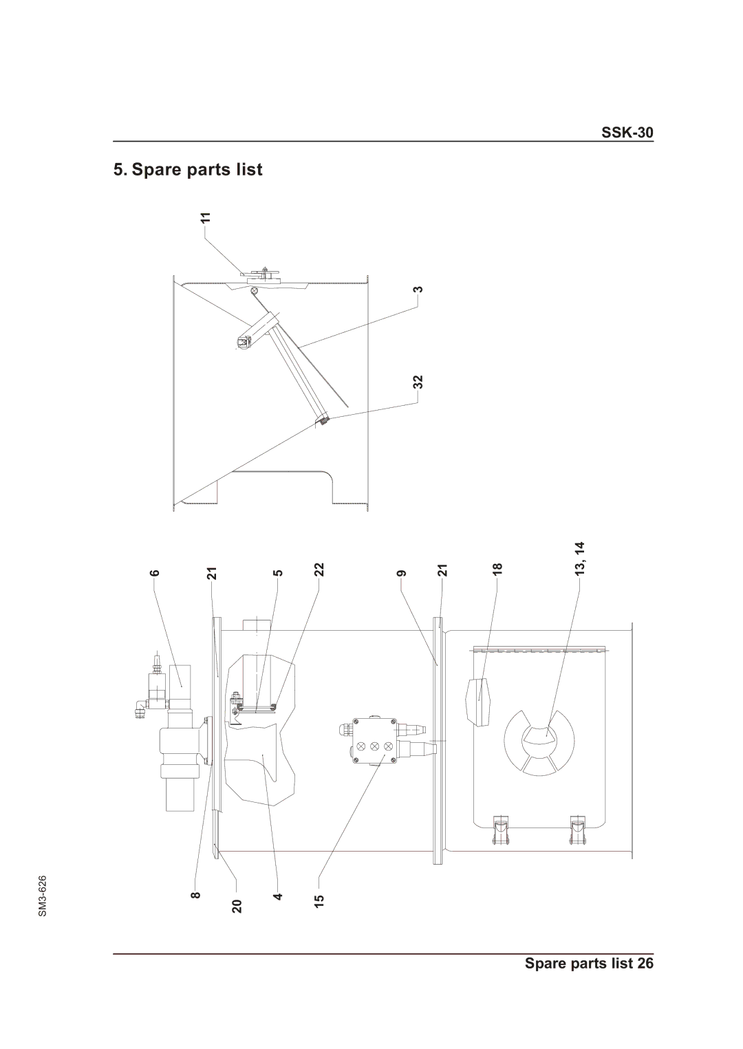 Sterling SSK-30 manual Spare parts list 