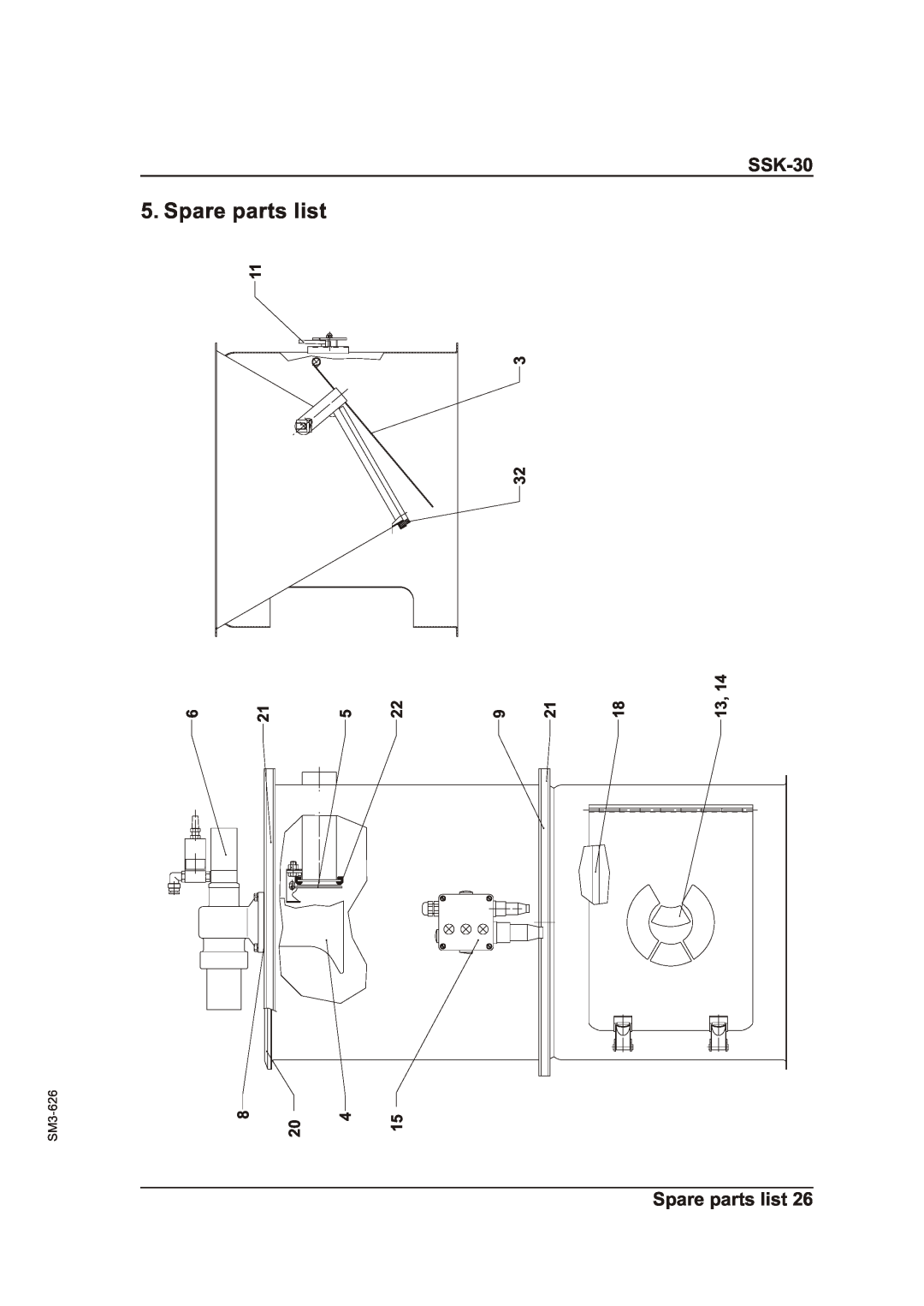 Sterling SSK-30 manual Spare parts list, SM3-626 