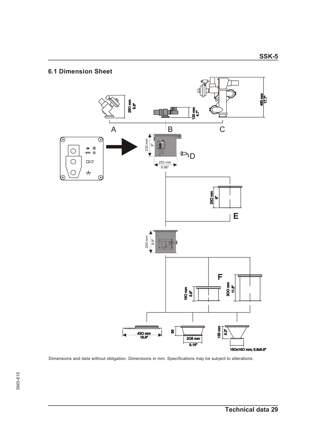 Sterling SSK-5 operating instructions Dimension Sheet 