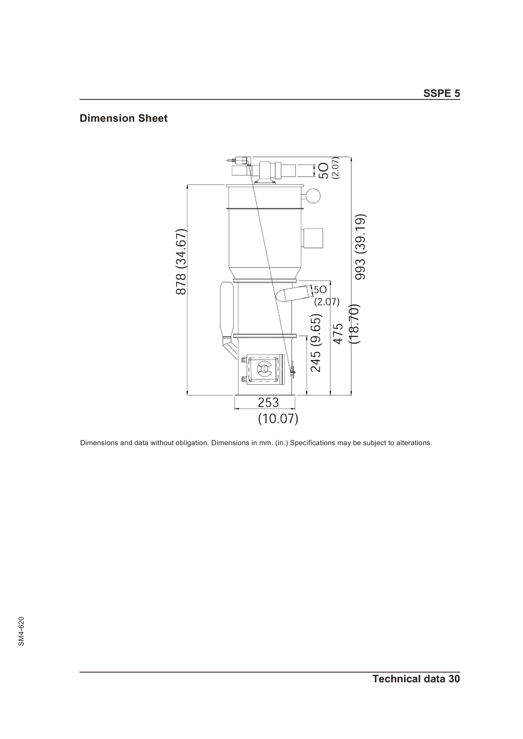 Sterling SSPE 5 manual Dimension Sheet 