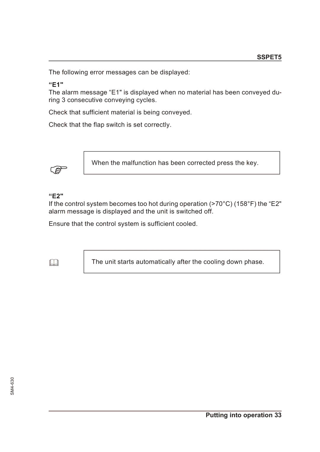 Sterling SSPET 5 operating instructions SSPET5 