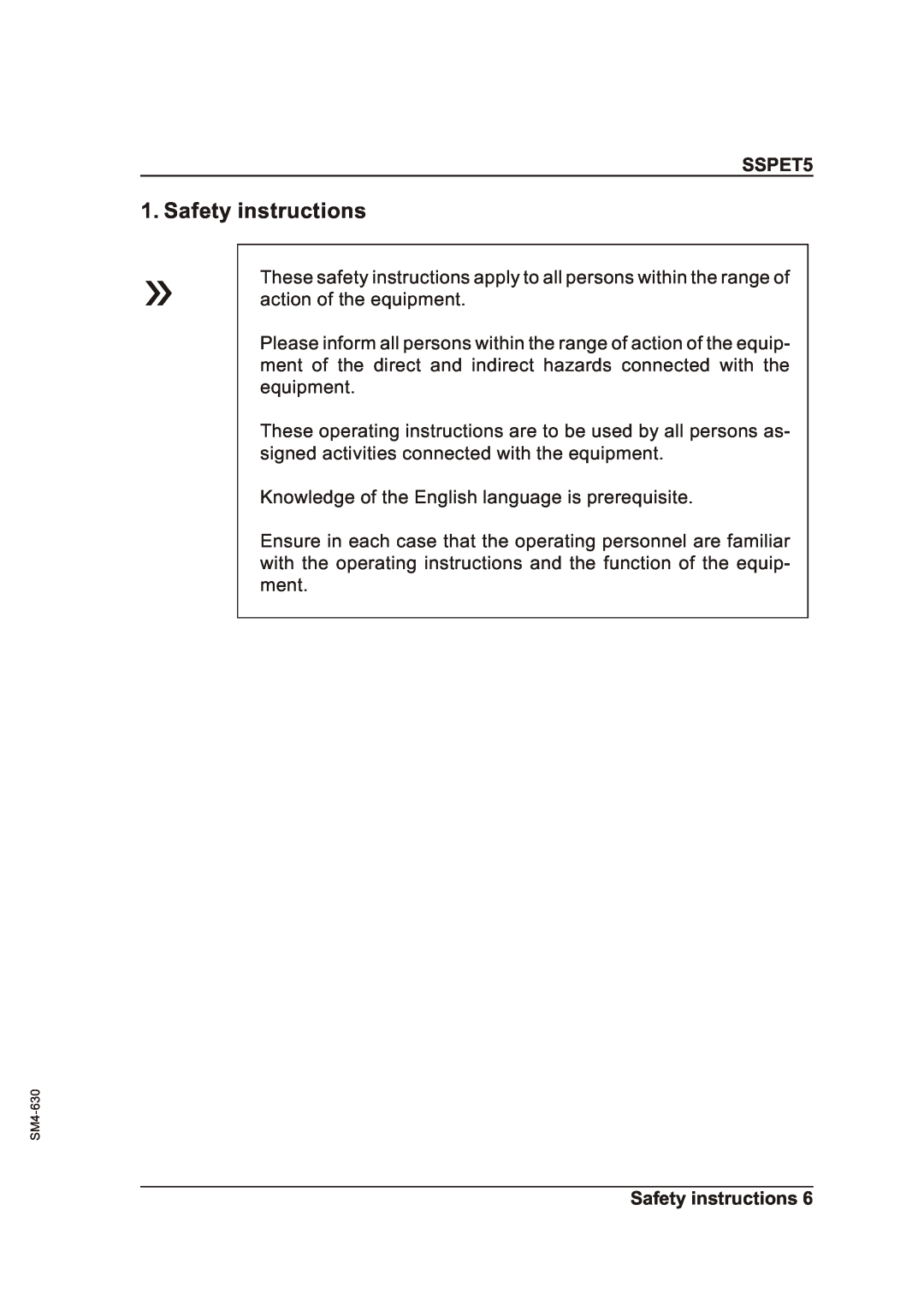 Sterling SSPET 5 operating instructions Safety instructions, SSPET5 