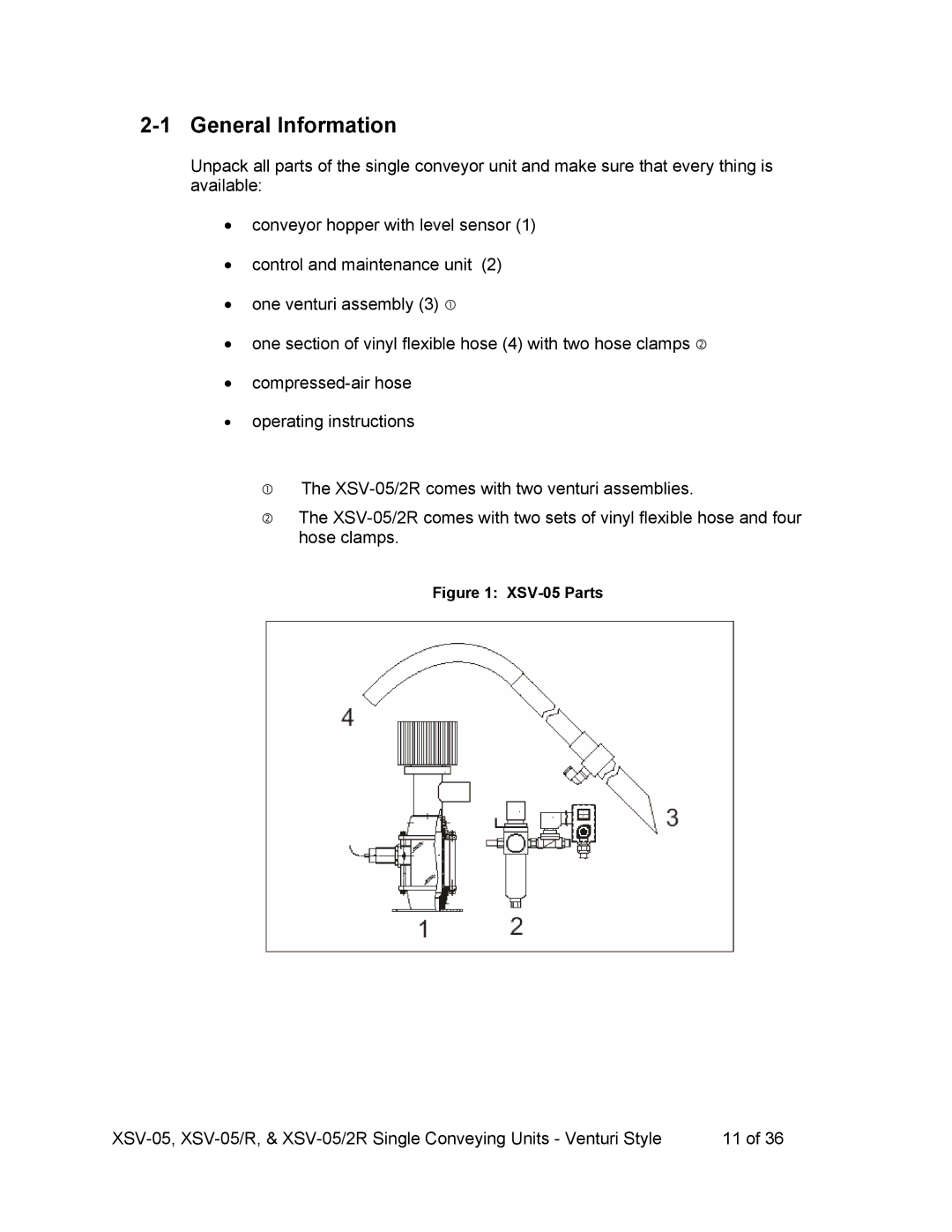 Sterling SSV-052R, SSV-05R operating instructions General Information, XSV-05 Parts 