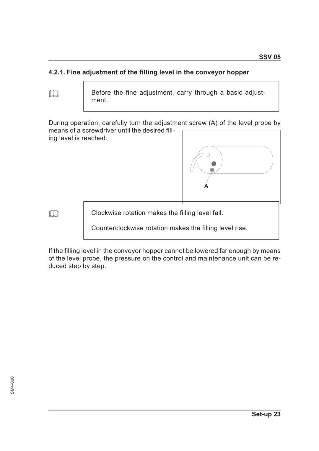 Sterling SSV 05 operating instructions Set-up 