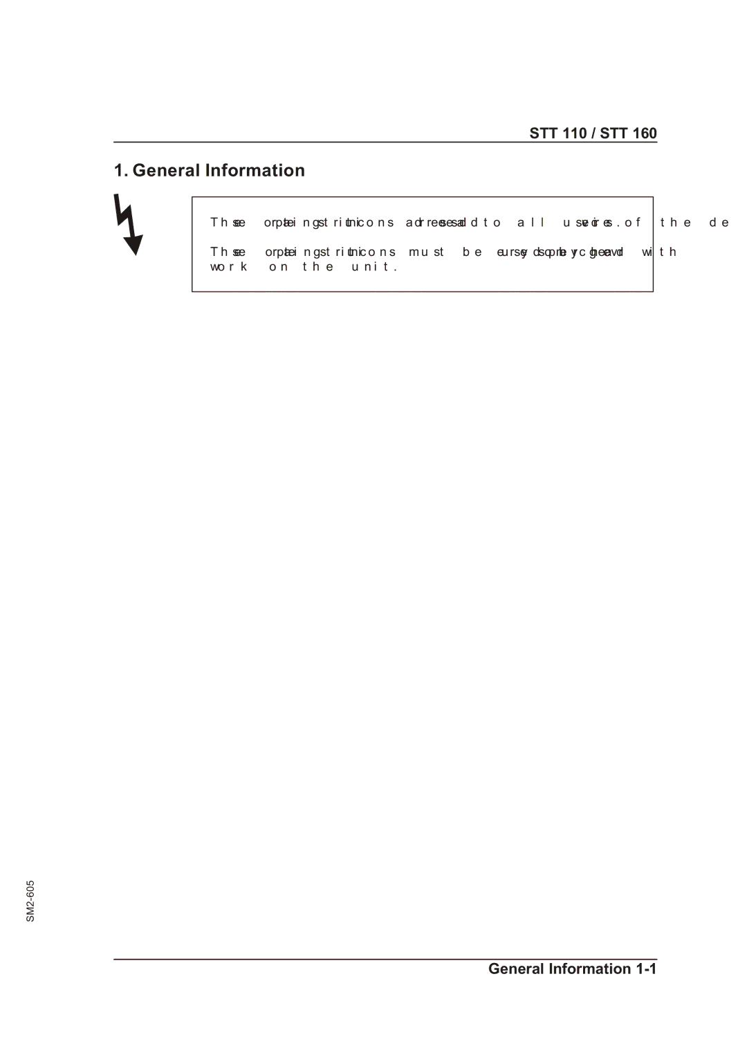 Sterling STT 110, STT 160 manual General Information 