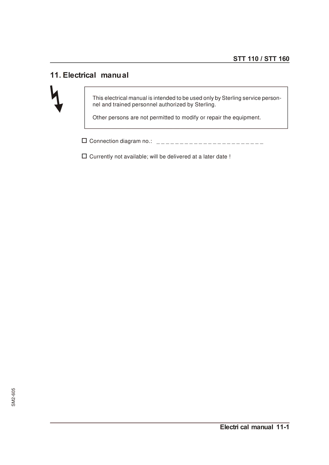 Sterling STT 110, STT 160 Electrical manual 