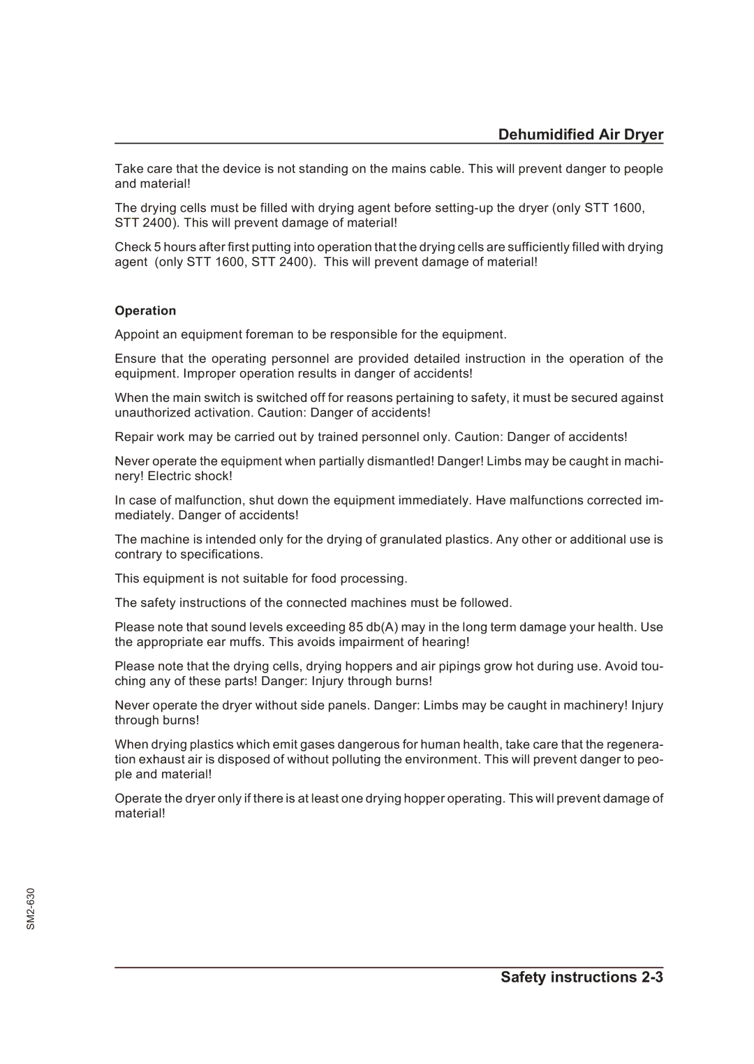 Sterling STT 1600 operating instructions Operation 