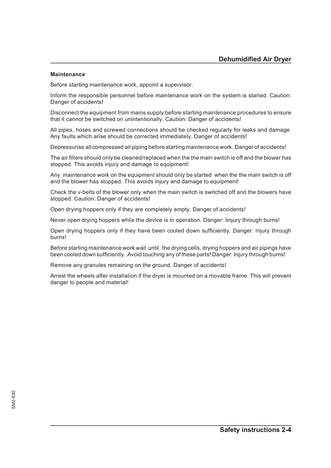 Sterling STT 1600 operating instructions Maintenance 