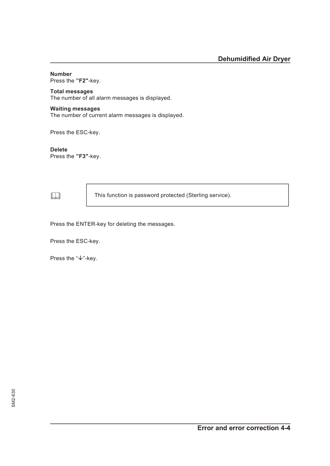 Sterling STT 1600 operating instructions Number, Total messages, Waiting messages, Delete 