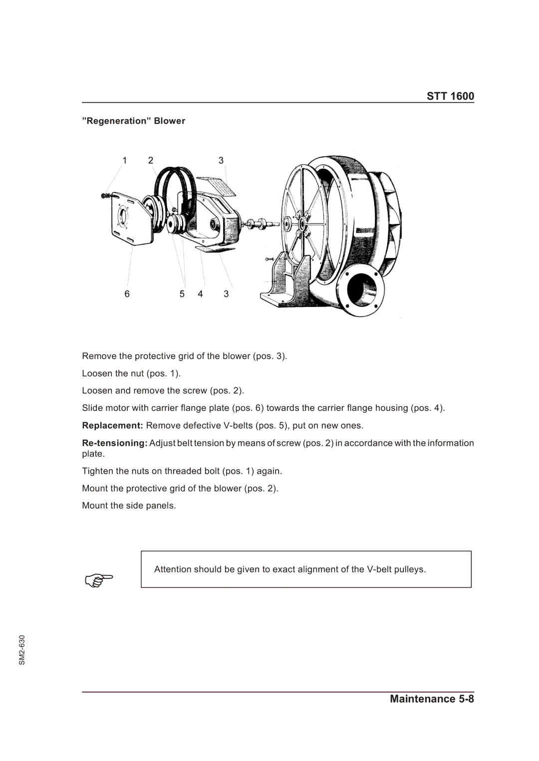 Sterling STT 1600 operating instructions Regeneration Blower 