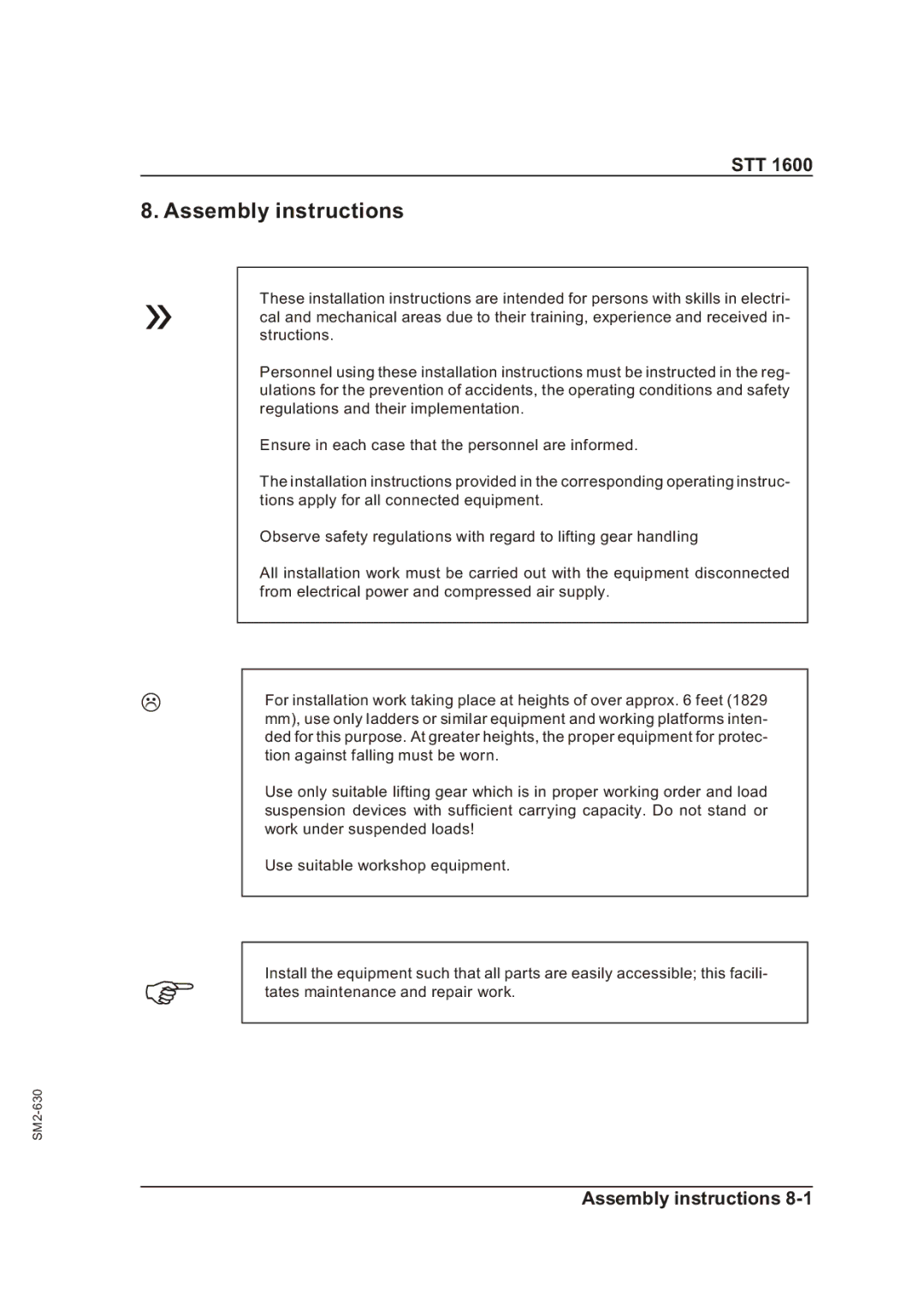 Sterling STT 1600 operating instructions Assembly instructions 