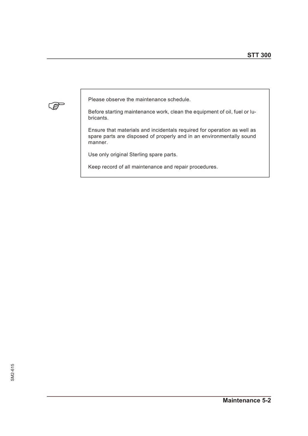 Sterling STT 300 operating instructions Stt 