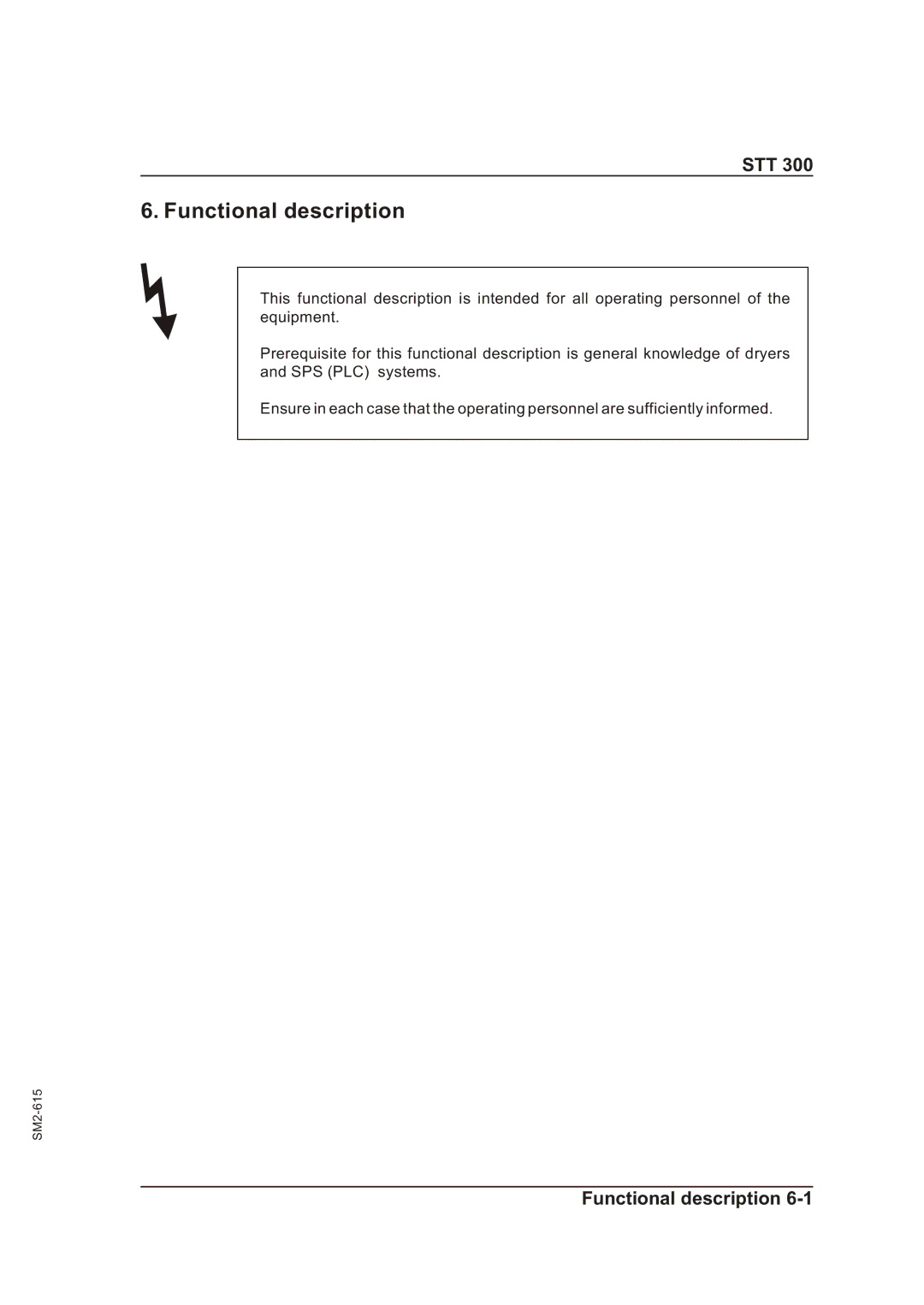 Sterling STT 300 operating instructions Functional description 